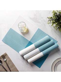 Набор салфеток сервировочных на стол Доляна «Настроение», 4 шт, 45×30 см, цвет бело-синий