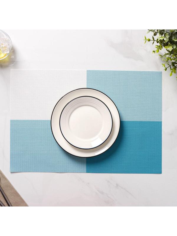 Набор салфеток сервировочных на стол Доляна «Настроение», 4 шт, 45×30 см, цвет бело-синий