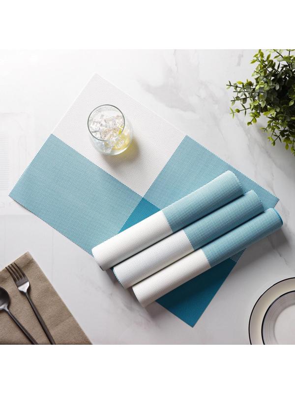 Набор салфеток сервировочных на стол Доляна «Настроение», 4 шт, 45×30 см, цвет бело-синий