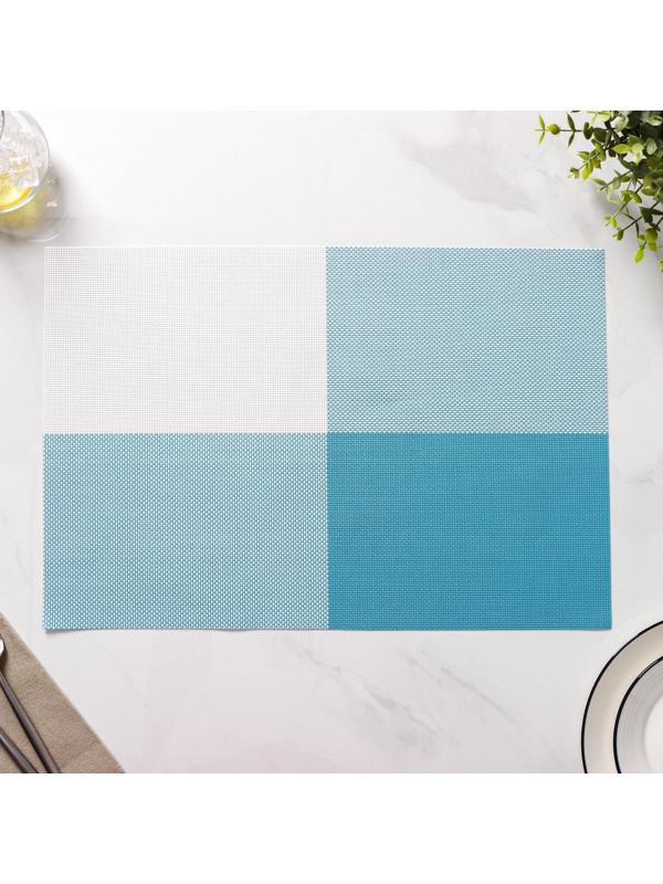 Набор салфеток сервировочных на стол Доляна «Настроение», 4 шт, 45×30 см, цвет бело-синий