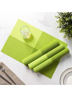 Набор салфеток сервировочных на стол Доляна «Настроение», 4 шт, 45×30 см, цвет зелёный