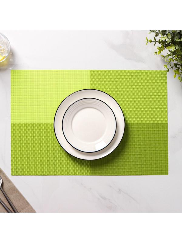 Набор салфеток сервировочных на стол Доляна «Настроение», 4 шт, 45×30 см, цвет зелёный