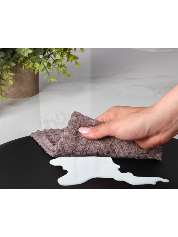 Набор салфеток сервировочных на стол Доляна «Спутник», d=38 см, 4 шт, двусторонние, цвет металлический/чёрный