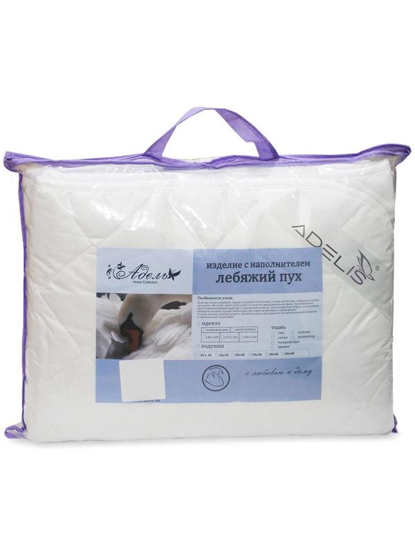 Одеяло облегченное Лебяжий пух 172х205 см, полиэфирное волокно 200гр, пэ