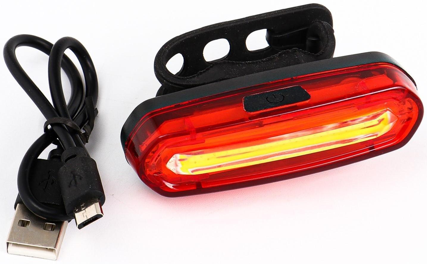 Фонарь велосипедный аккумуляторный, 800 мАч, 200 лм, 6 режимов, COB, IPX5, USB, 7 x 2 см