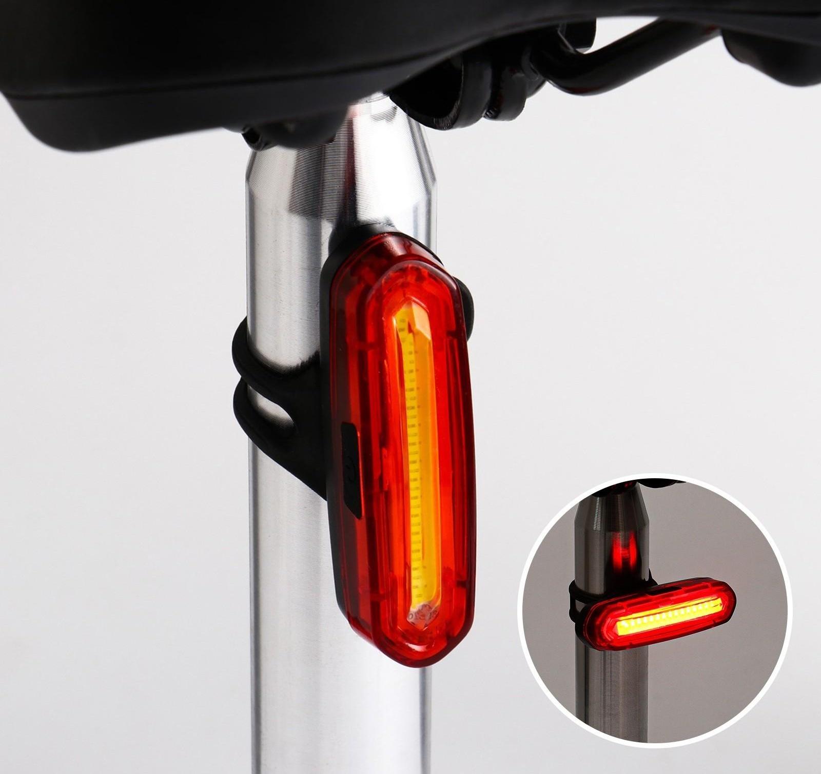 Фонарь велосипедный аккумуляторный, 800 мАч, 200 лм, 6 режимов, COB, IPX5, USB, 7 x 2 см