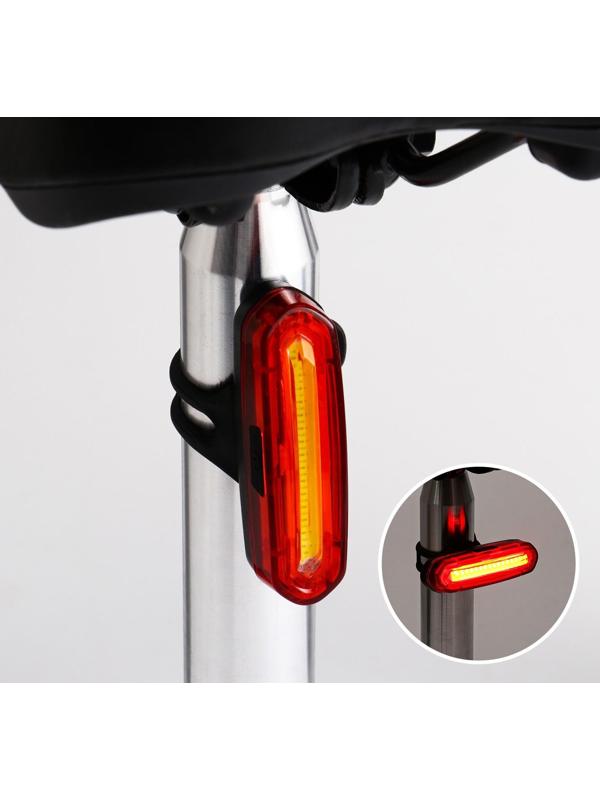 Фонарь велосипедный аккумуляторный, 800 мАч, 200 лм, 6 режимов, COB, IPX5, USB, 7 x 2 см