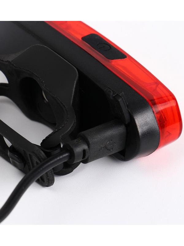 Фонарь велосипедный аккумуляторный, 800 мАч, 200 лм, 6 режимов, COB, IPX5, USB, 7 x 2 см