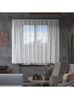 Тюль на кухню без шторной ленты 165х170 см, цвет белый, 100% полиэстер