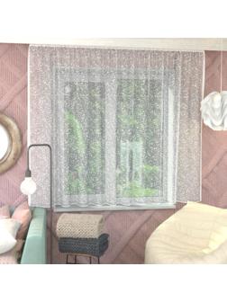 Тюль на кухню без шторной ленты 165х170 см, цвет белый, 100% полиэстер