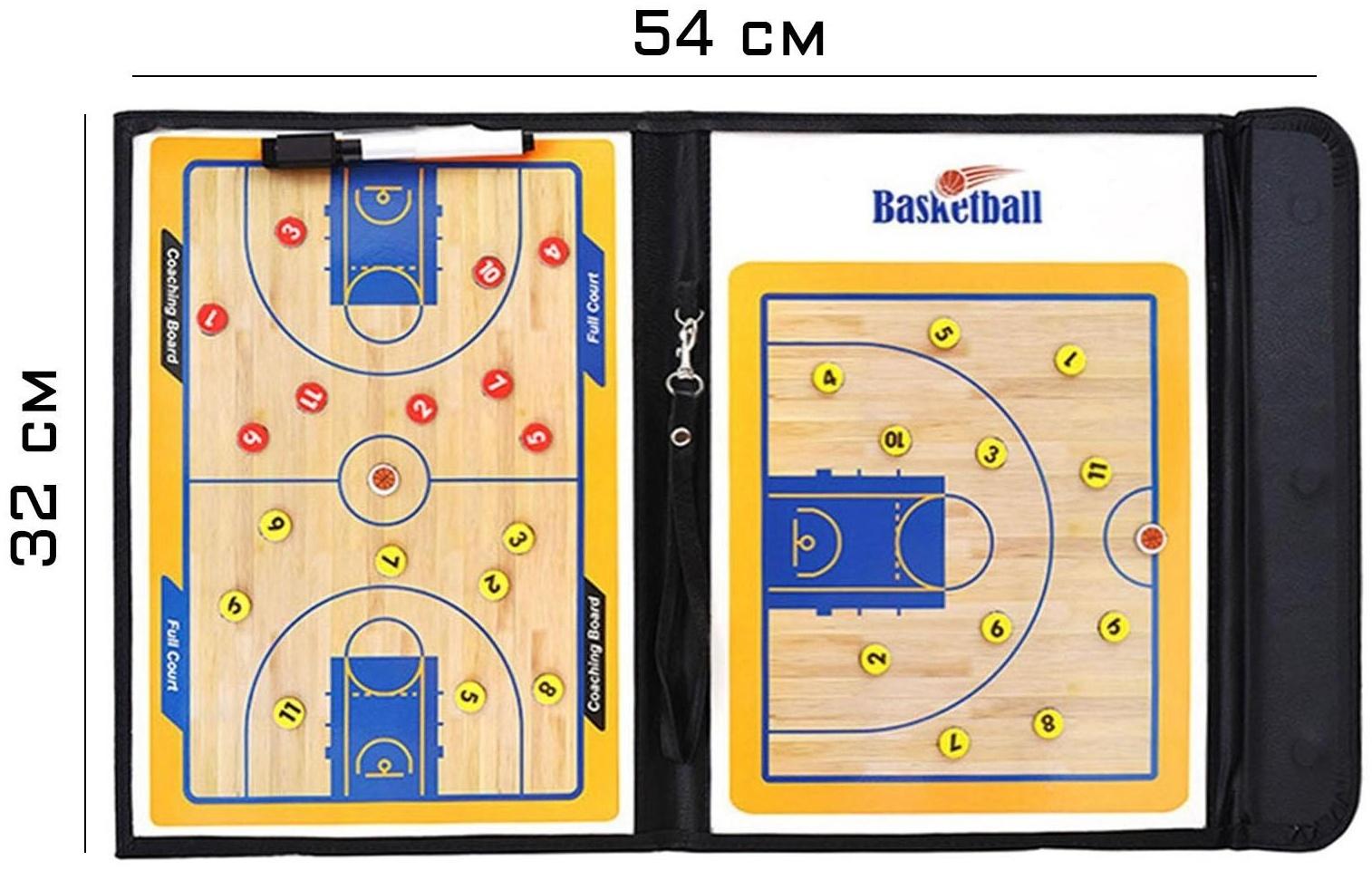 Тактическая магнитная доска для баскетбола, 54 х 32 см