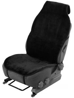 Накидка на передне сиденье, искусственный мутон, на антислике, 55х145 см, черный