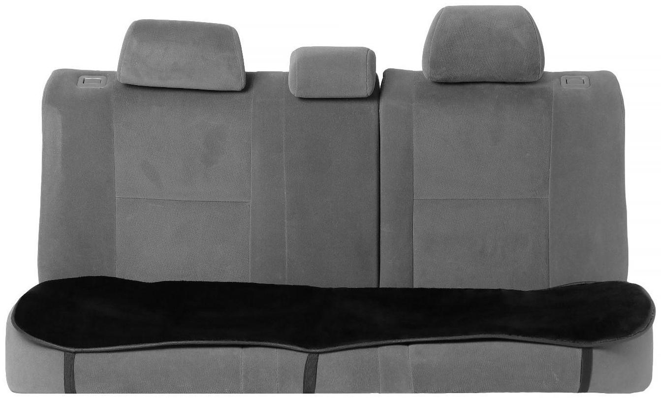 Накидка на заднее сиденье, искусственный мутон, на антислике, 50 х 150 см, черный
