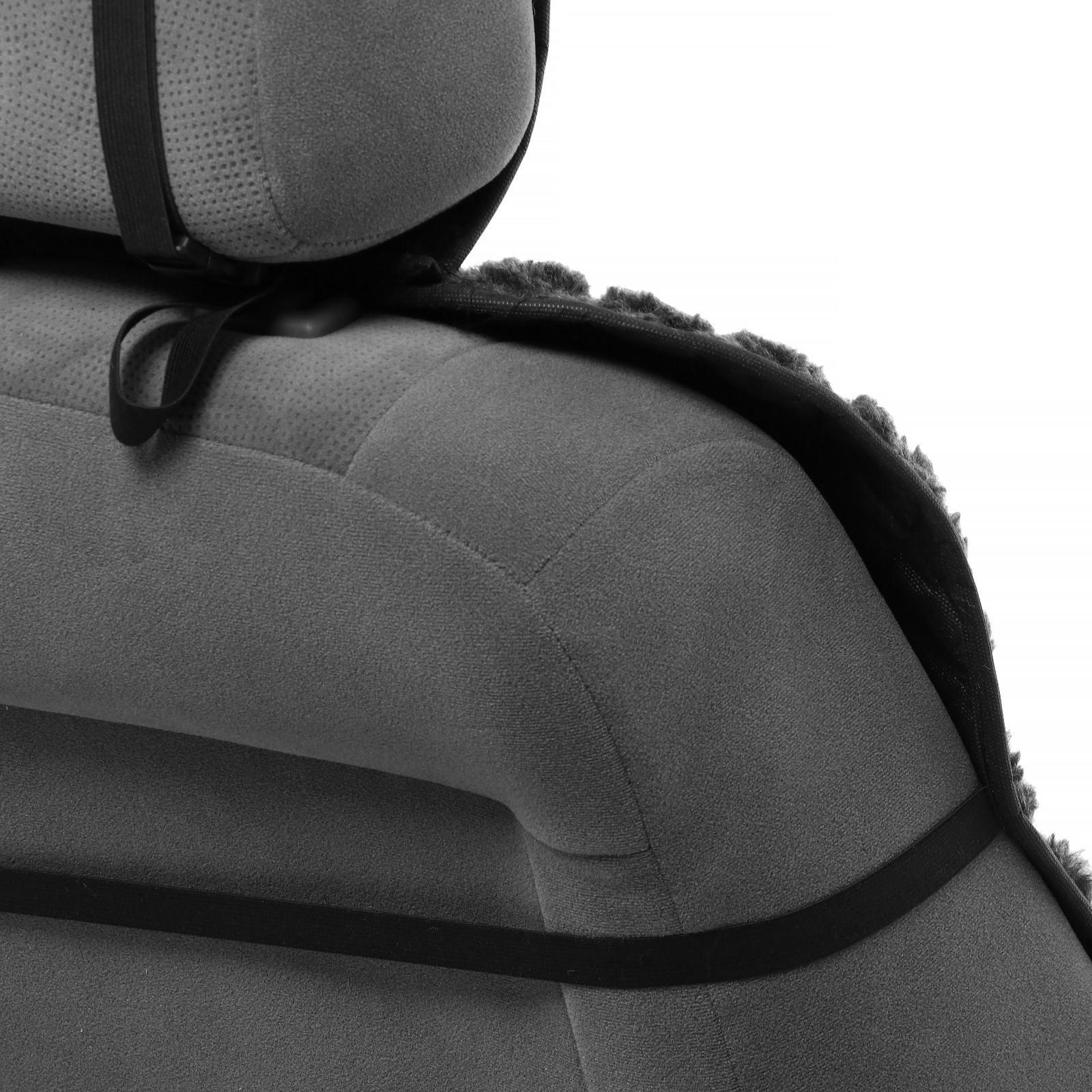 Накидка на переднее сиденье, искусственный мех, ромб, размер 55 х150 см, серый