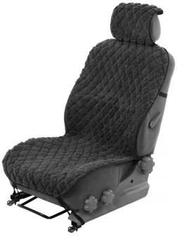 Накидка на переднее сиденье, искусственный мех, ромб, размер 55 х150 см, серый