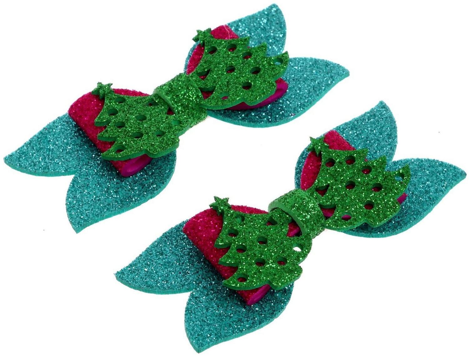 Карнавальный зажим «Ёлочка» набор 2 шт., МИКС