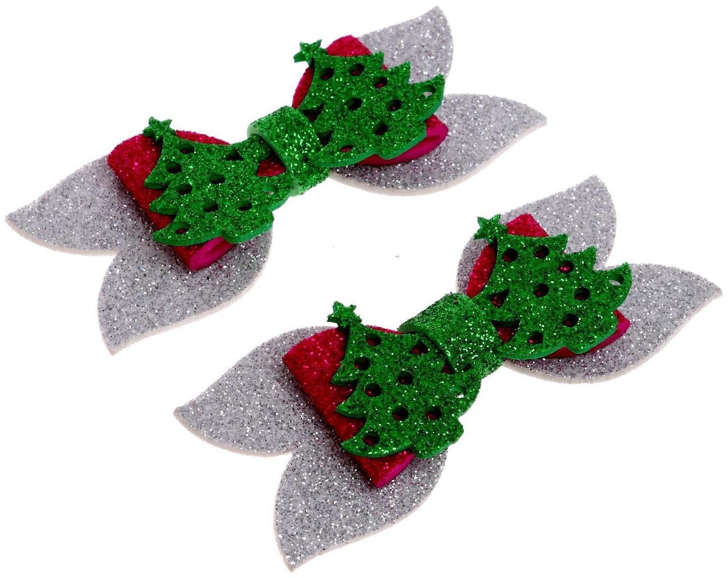 Карнавальный зажим «Ёлочка» набор 2 шт., МИКС