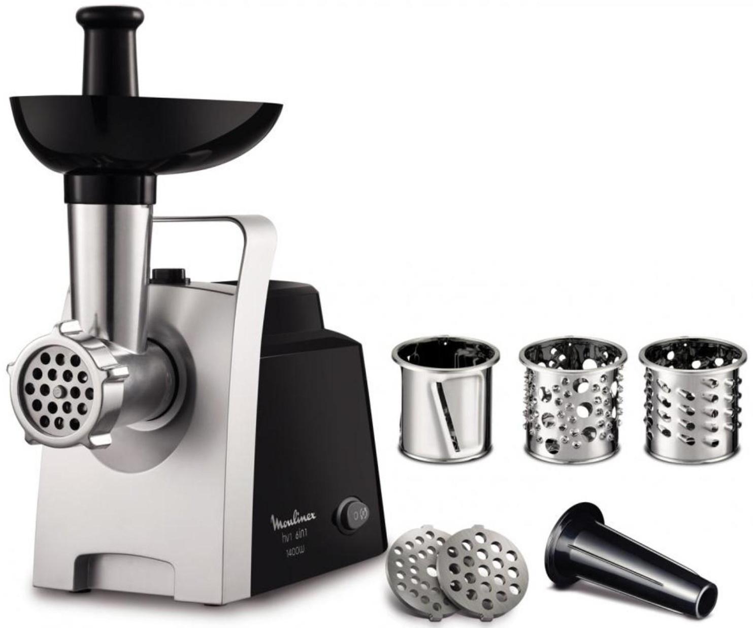 Мясорубка Moulinex ME108832, 1400 Вт, 1 скорость, 1.7 кг/мин, серебристая