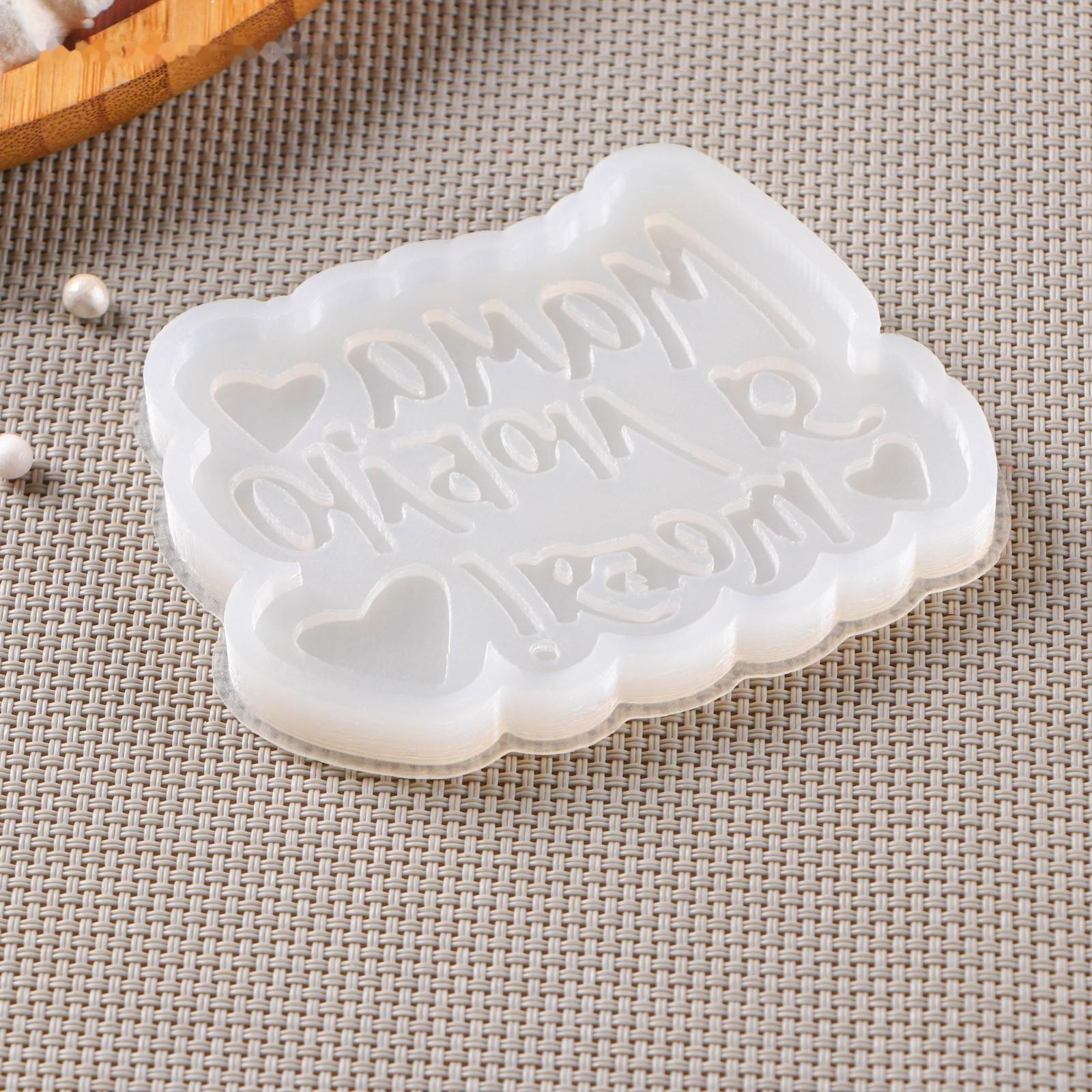 Молд «Мама, я люблю тебя», 9×7 см, цвет прозрачный