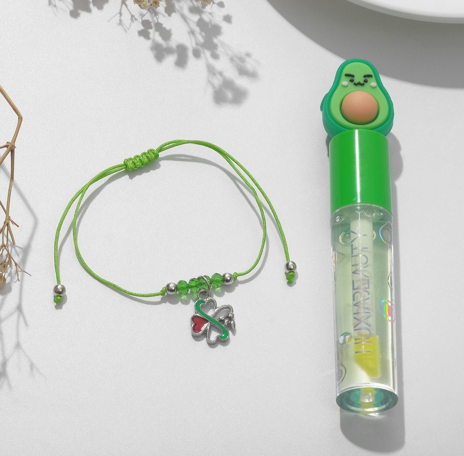 Набор 2 предмета: браслет, блеск для губ 