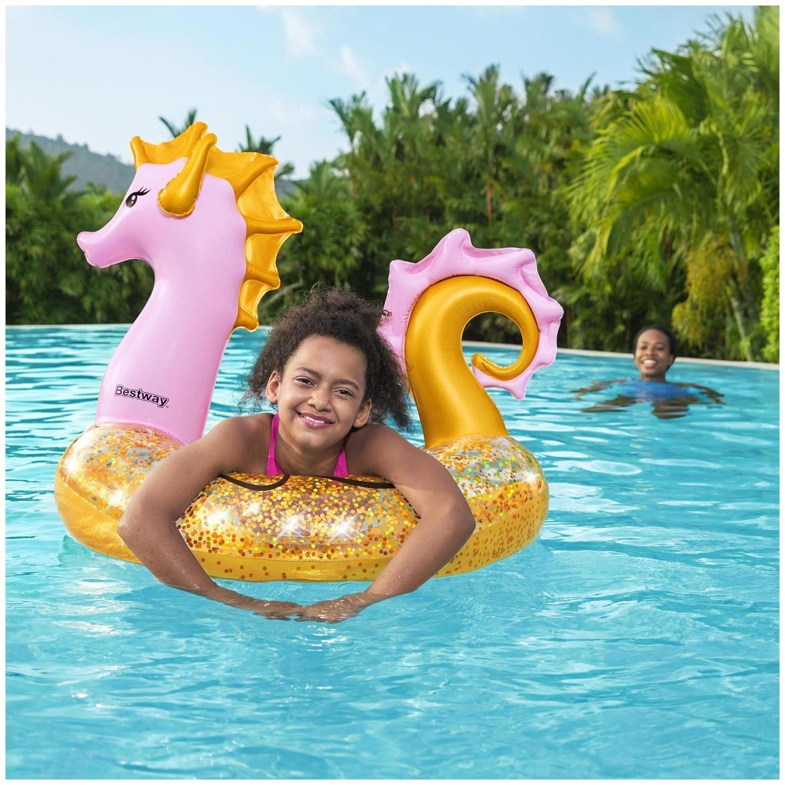 Круг для плавания Glitter Seahorse Swim Ring  115 х 104 см, 36305