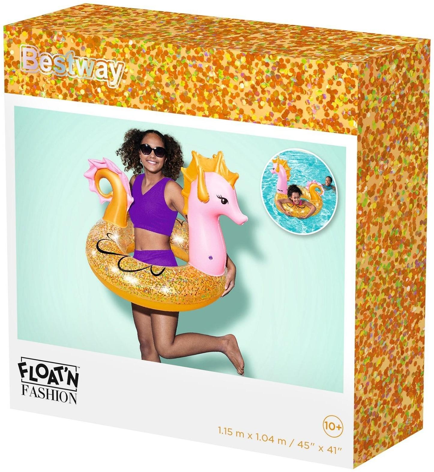 Круг для плавания Glitter Seahorse Swim Ring  115 х 104 см, 36305