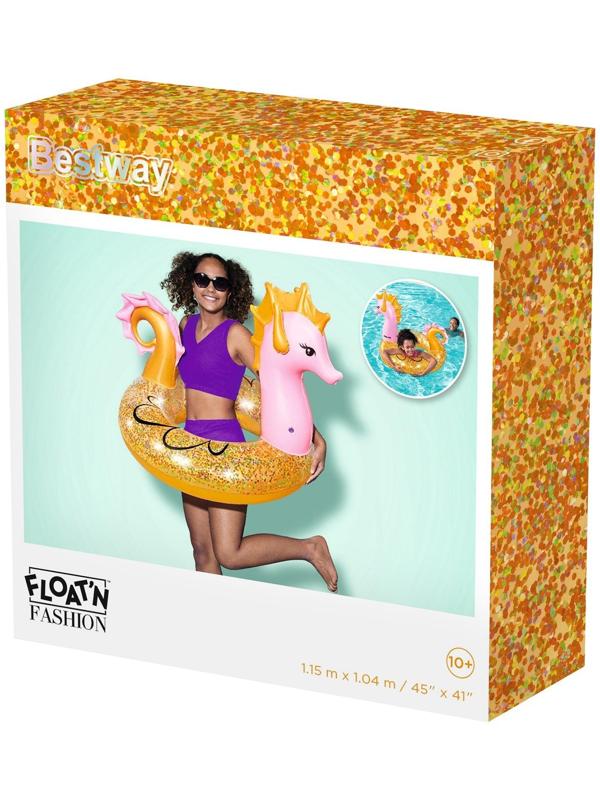 Круг для плавания Glitter Seahorse Swim Ring  115 х 104 см, 36305