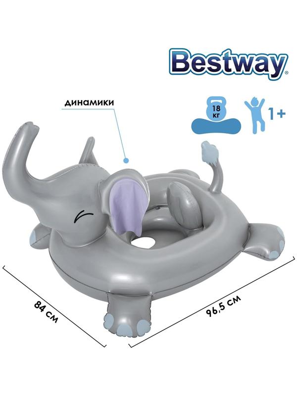 Лодочка надувная Funspeakers Elephant Baby Boat 96,5 х 84 см, со встроен.динамиком 34152