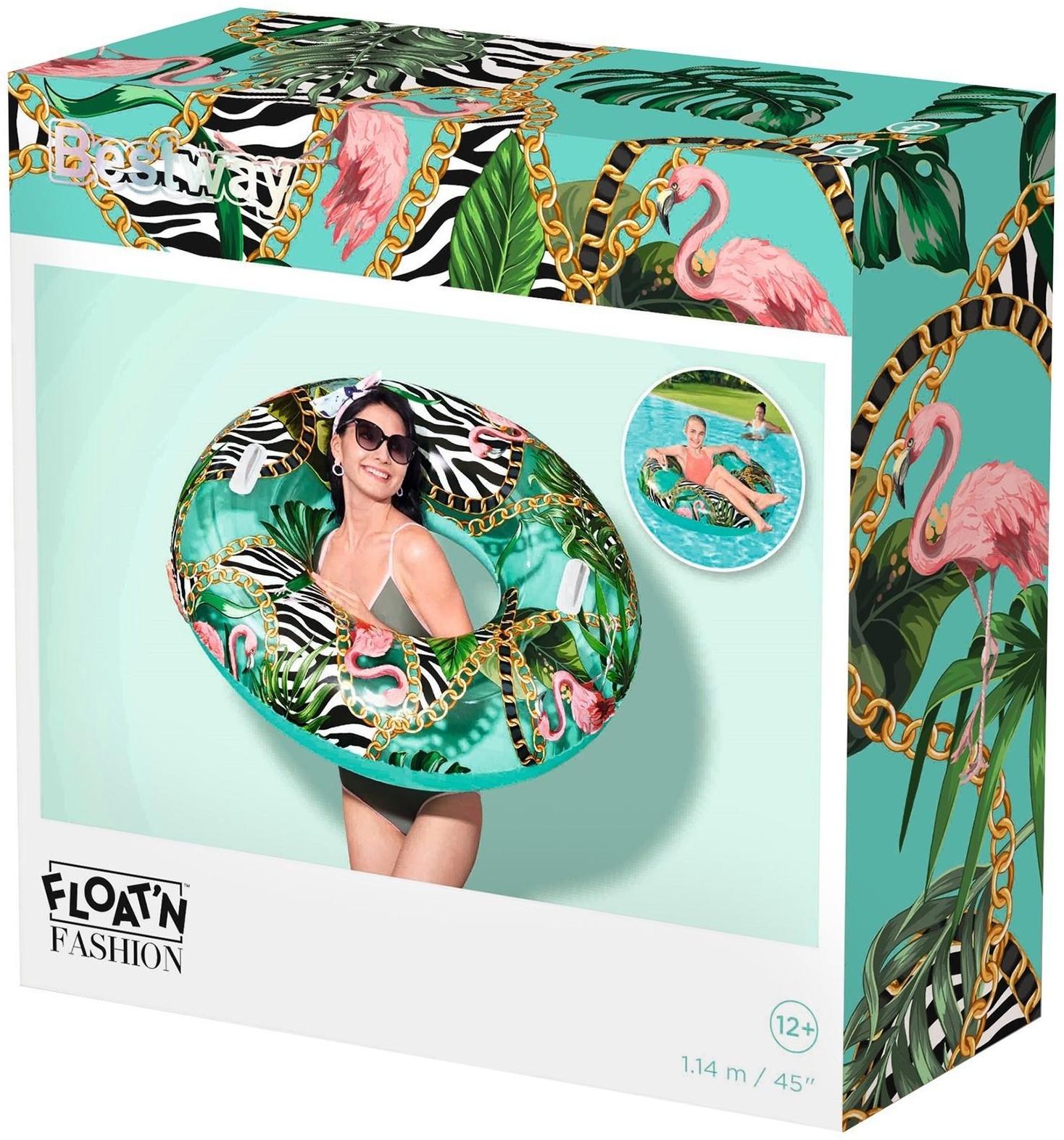 Круг для плавания с цветочным рисунком 114 см 36302