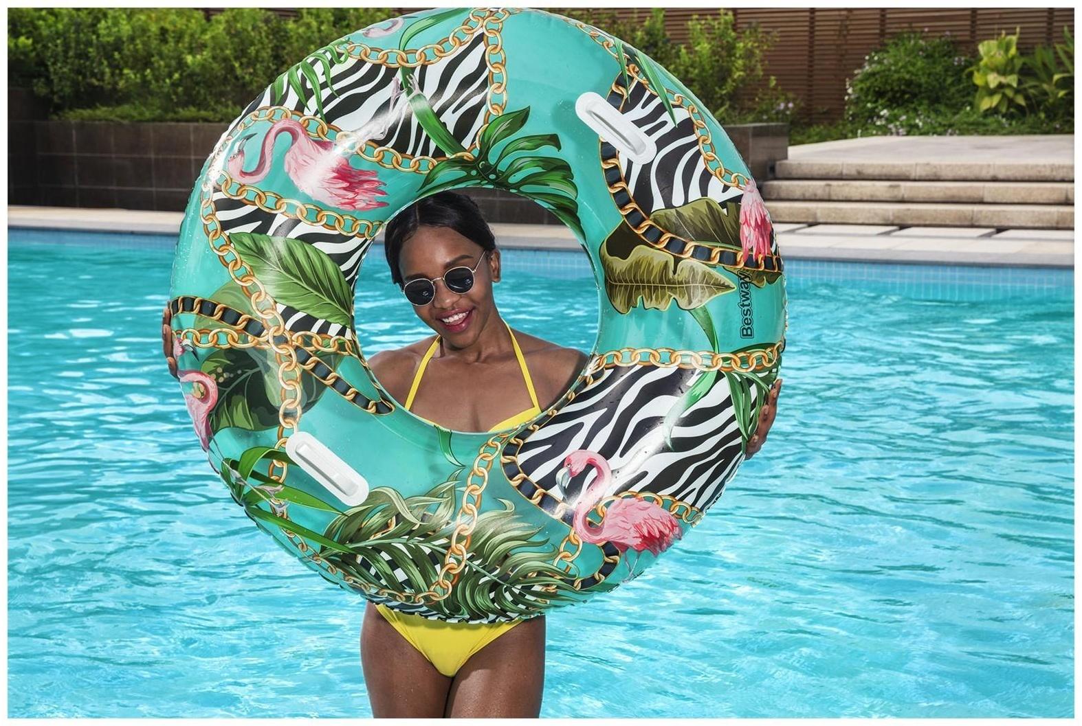 Круг для плавания с цветочным рисунком 114 см 36302