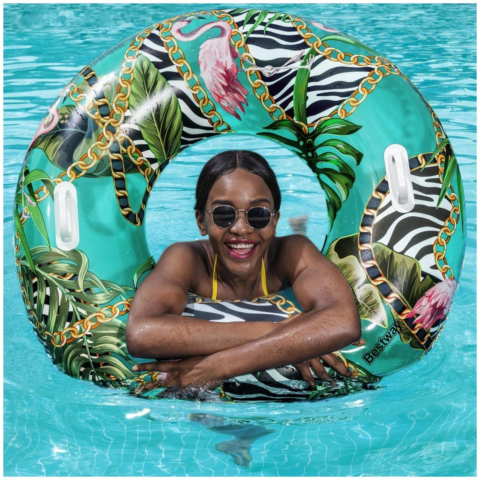 Круг для плавания с цветочным рисунком 114 см 36302