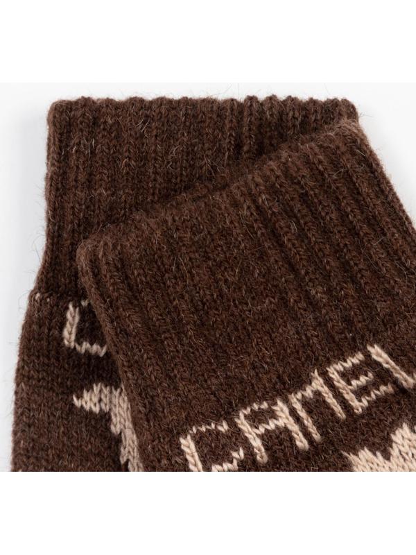 Носки женские шерстяные, цвет коричневый, размер 23-25