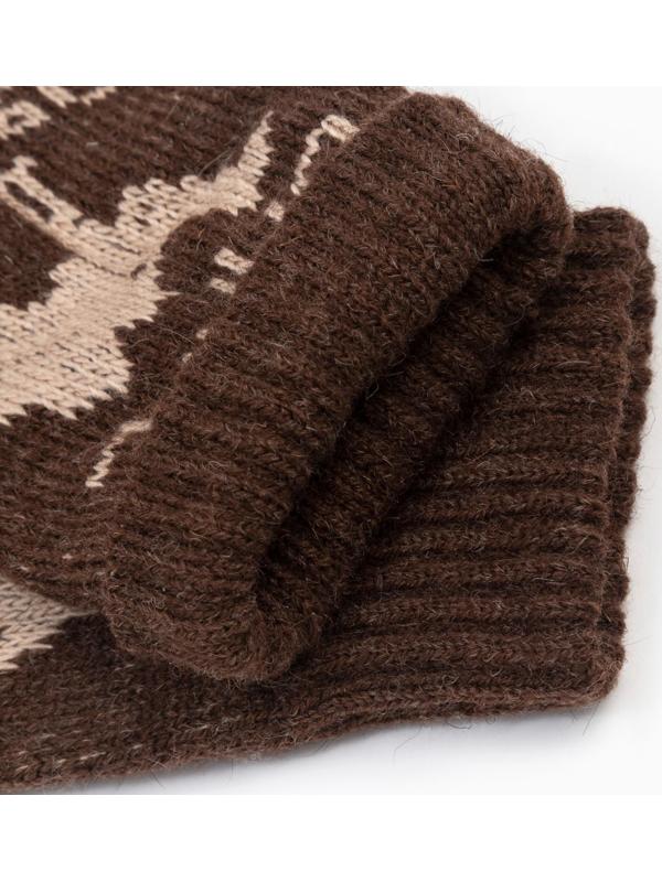 Носки женские шерстяные, цвет коричневый, размер 23-25