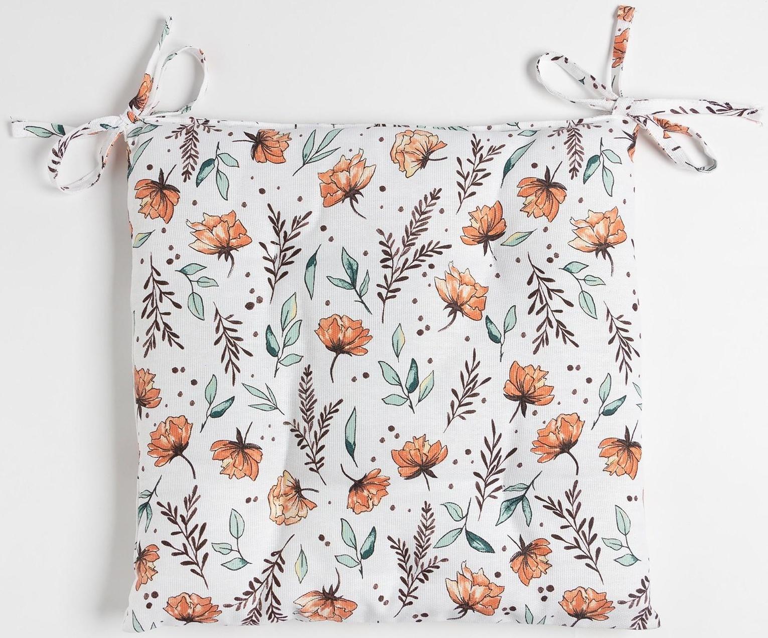 Сидушка на стул Доляна Oleander 42х42 см, 100% хлопок, рогожка 164 г/м2