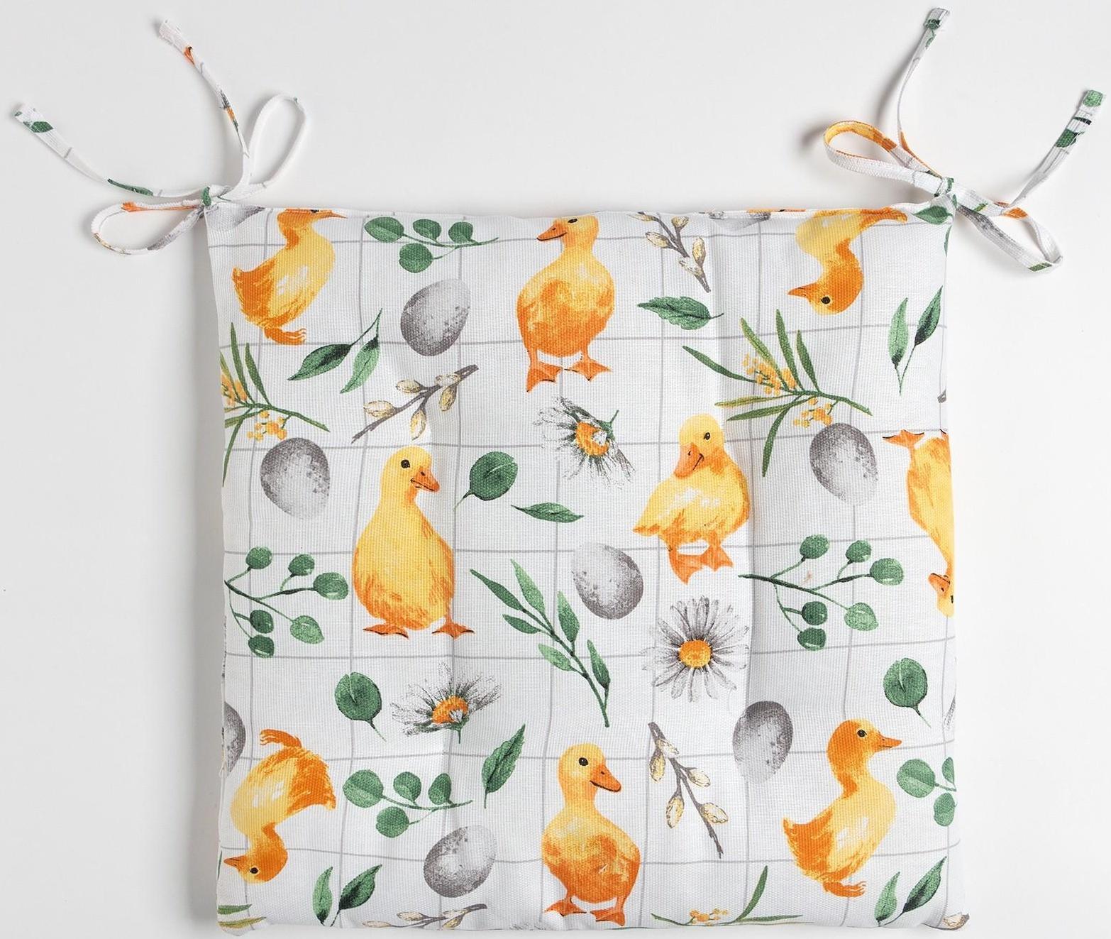 Сидушка на стул Доляна Duckling 42х42 см, 100% хлопок, рогожка 164 г/м2