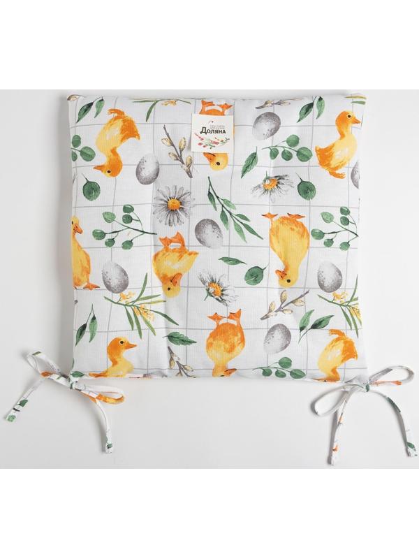 Сидушка на стул Доляна Duckling 42х42 см, 100% хлопок, рогожка 164 г/м2