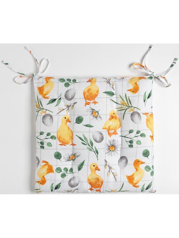 Сидушка на стул Доляна Duckling 42х42 см, 100% хлопок, рогожка 164 г/м2