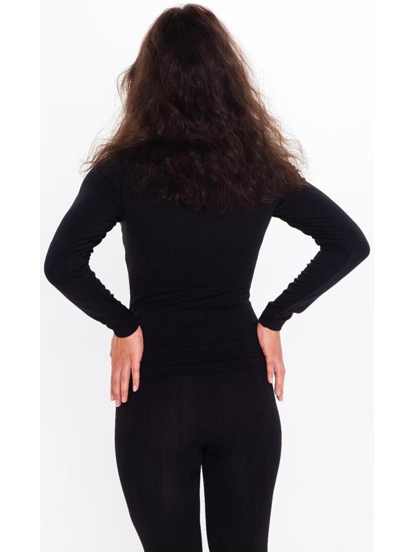 Термобельё женское (лонгслив, леггинсы), цвет чёрный, размер 54 (XL)