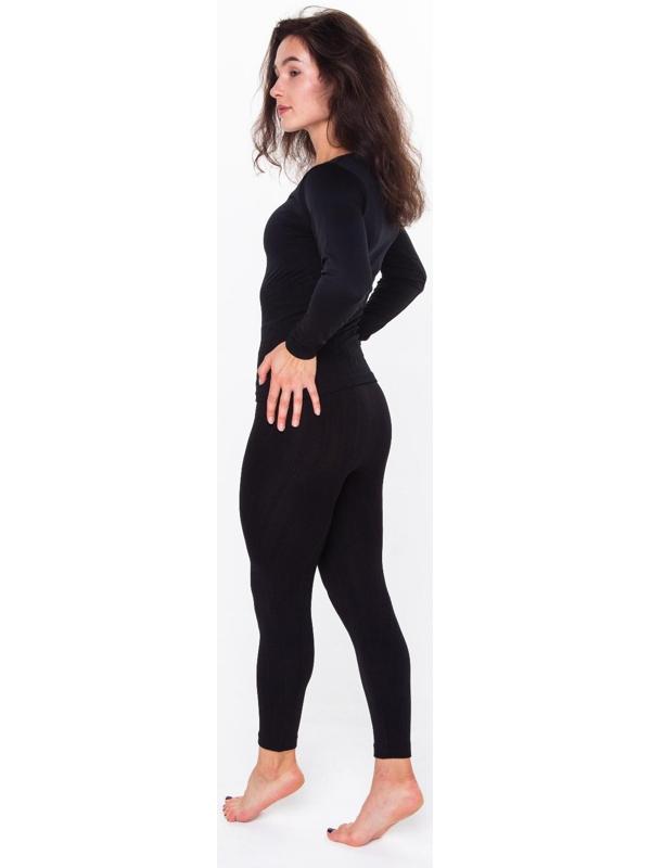 Термобельё женское (лонгслив, леггинсы), цвет чёрный, размер 56 (2XL)