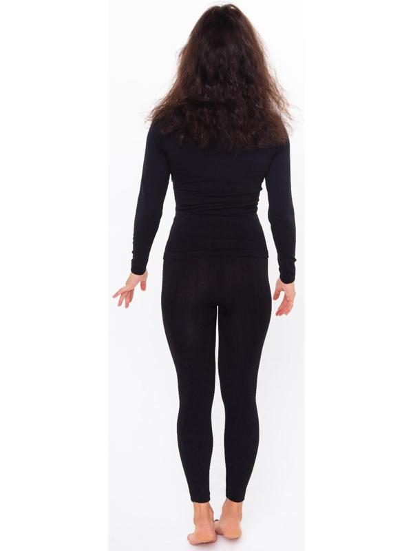 Термобельё женское (лонгслив, леггинсы), цвет чёрный, размер 56 (2XL)