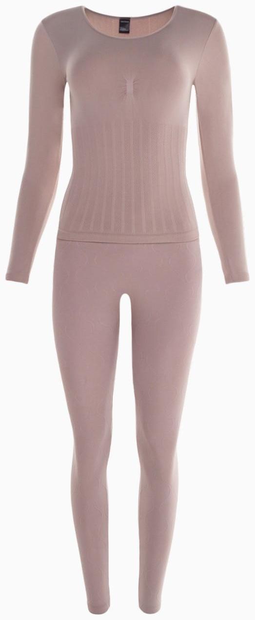 Термобельё женское (лонгслив, леггинсы), цвет кофейный, размер 42-44 (S)