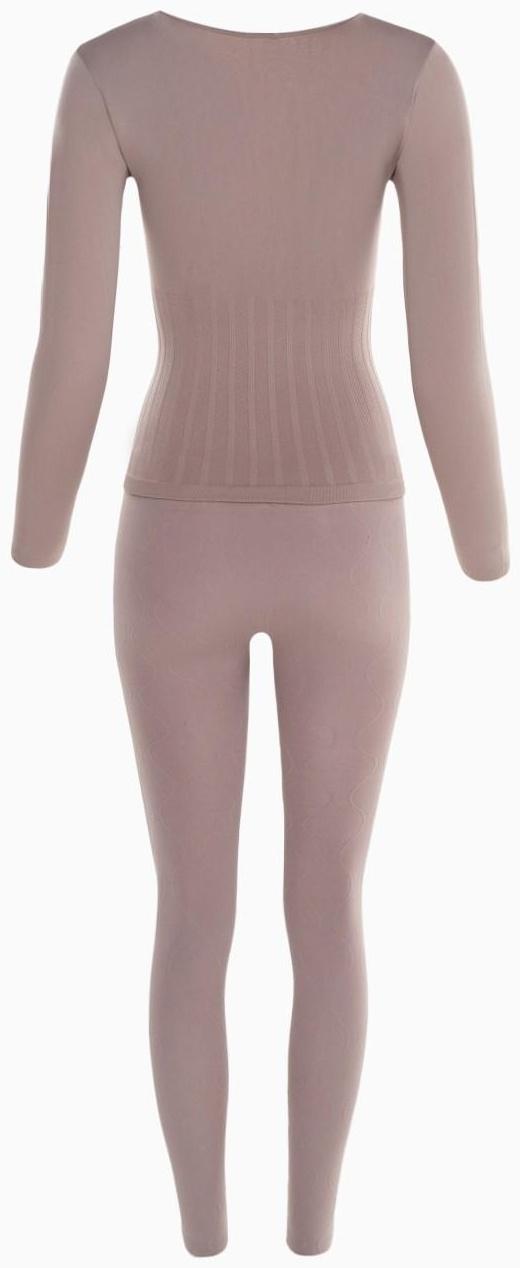 Термобельё женское (лонгслив, леггинсы), цвет кофейный, размер 42-44 (S)
