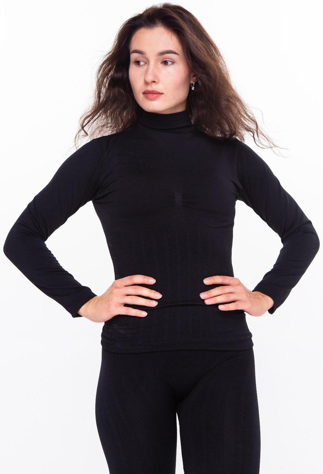 Термобельё женское (лонгслив, леггинсы), цвет чёрный, размер 46-48 (М)