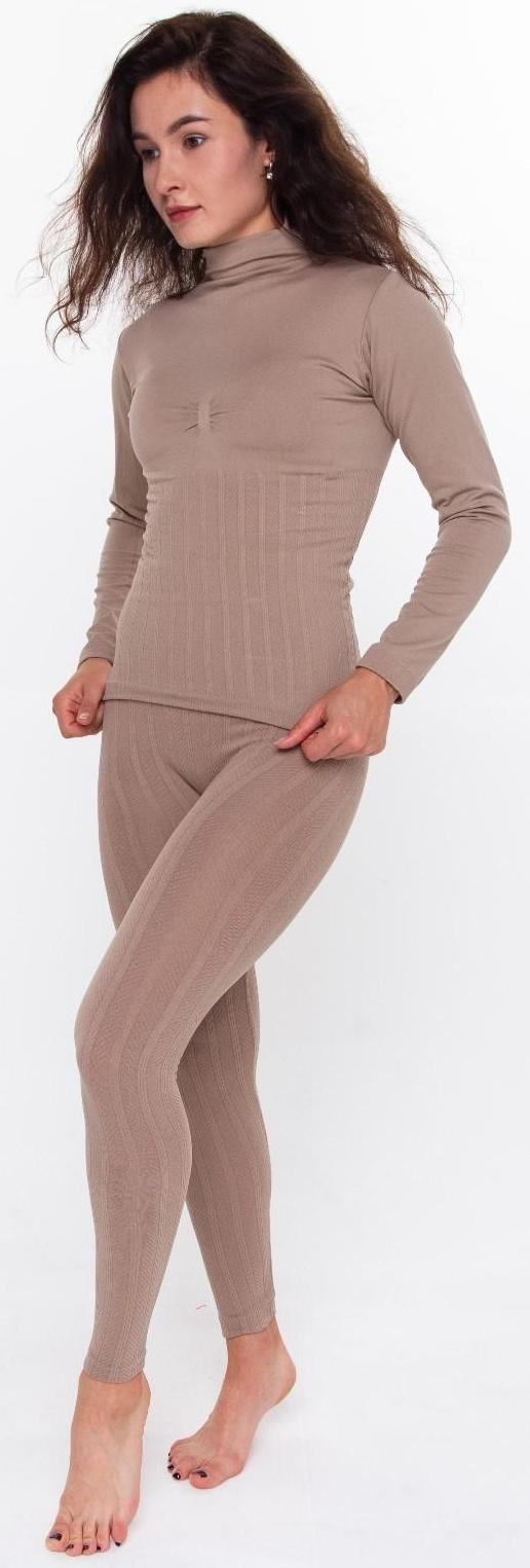 Термобельё женское (джемпер, леггинсы), цвет кофейный, размер 50-52 (L)
