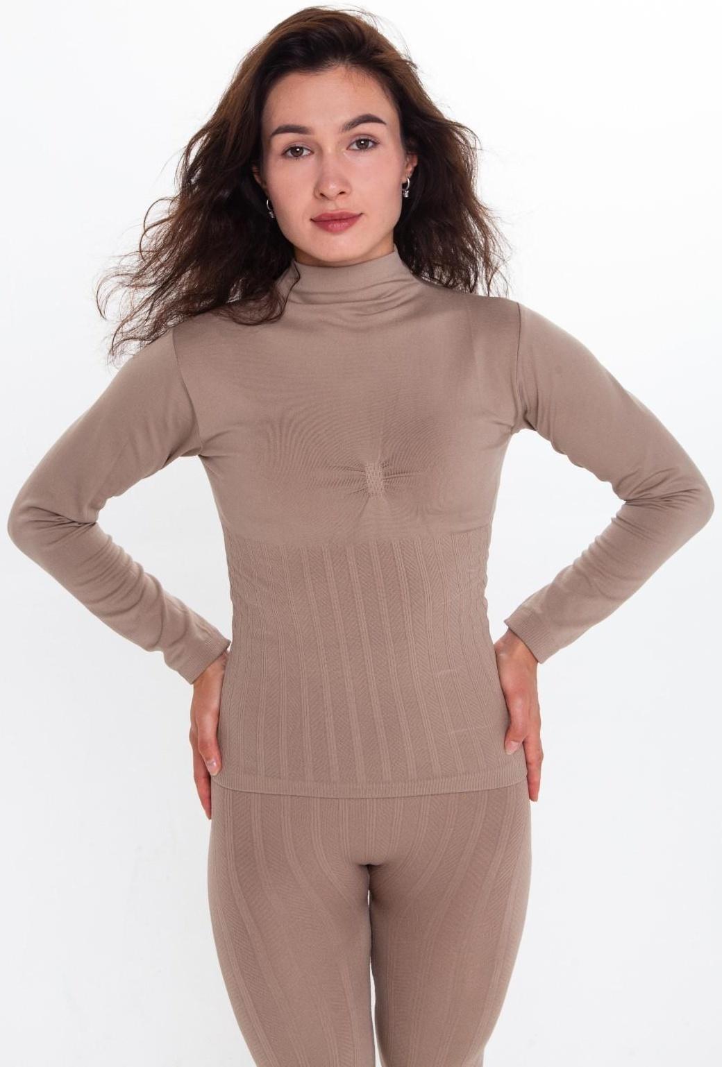 Термобельё женское (джемпер, леггинсы), цвет кофейный, размер 54 (XL)