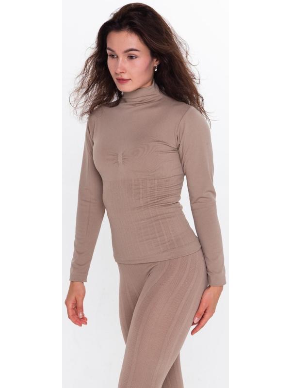 Термобельё женское (джемпер, леггинсы), цвет кофейный, размер 54 (XL)