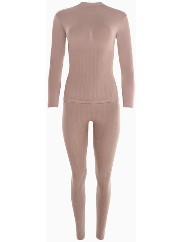 Термобельё женское (джемпер, леггинсы), цвет кофейный, размер 54 (XL)