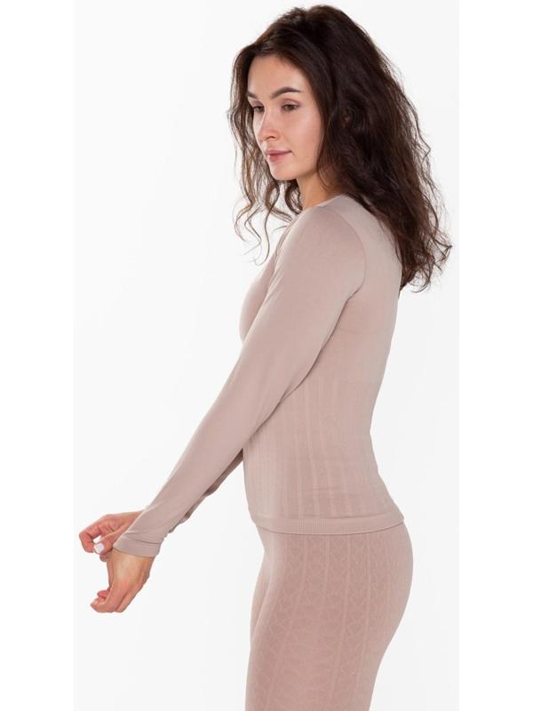 Термобельё женское (лонгслив), цвет бежевый, размер 52-54 (XL)