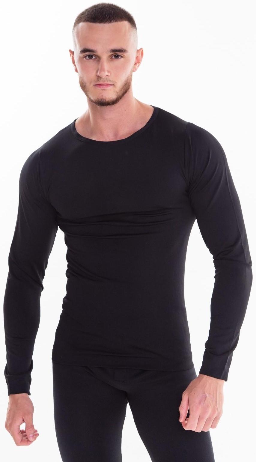 Термобельё мужское НАЧЁС (лонгслив, кальсоны), цвет чёрный, размер 50-52