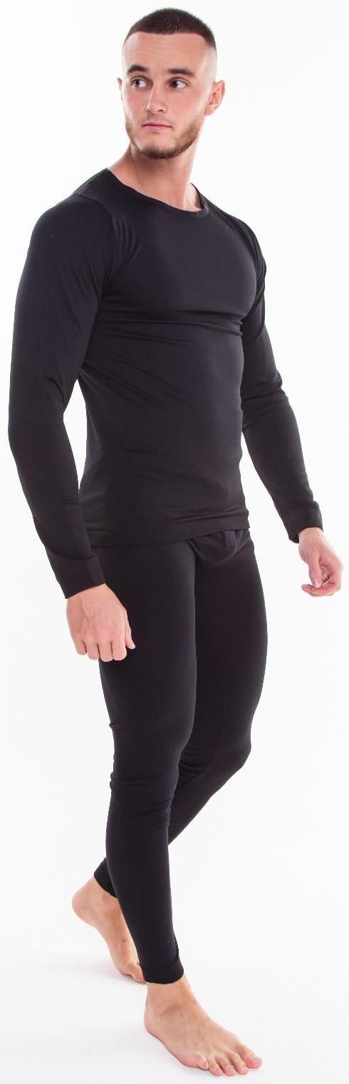 Термобельё мужское НАЧЁС (лонгслив, кальсоны), цвет чёрный, размер 50-52